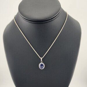 Sterling Silver 925 Blue Pendant Necklace – Soft & Stylish Jewelry